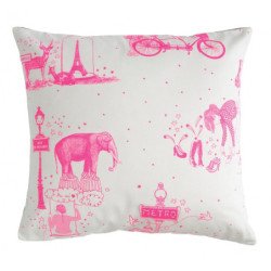 Coussin Cœur à Suspendre - Toile De Jouy Bleue - Fait Main