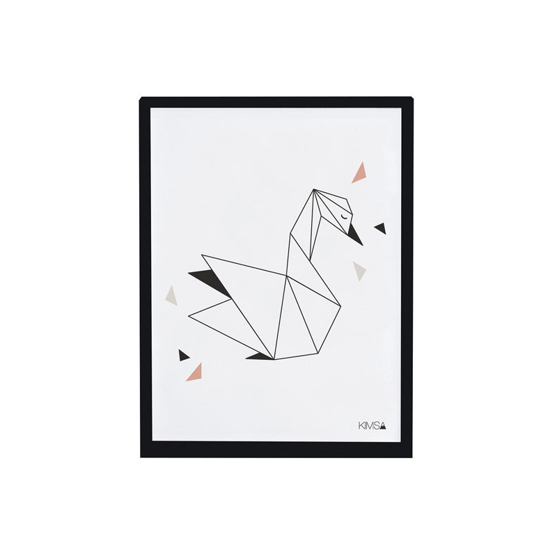 Affiche encadrée Cygne Origami Swan - Lilipinso