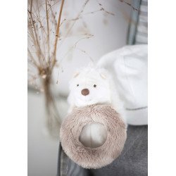 Nattou Zoë Le Hérisson D'Activité – Doudou Sensoriel Adorable Avec Hochet, Miroir, Anneau De Dentition Et Papier Crépitant – 22 Cm, Beige Doux – Collection Mila, Zoë Et Lana