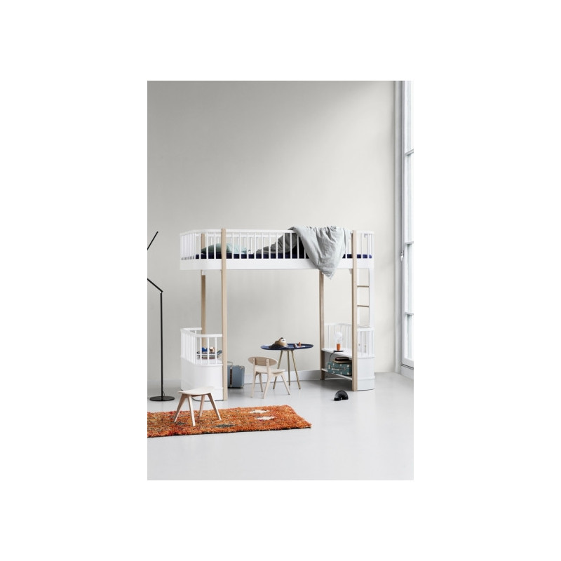 Lit Mezzanine évolutif Wood + échelle côté - Oliver Furniture