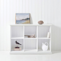 Bibliothèque Basse 6 compartiments Seaside - Oliver Furniture