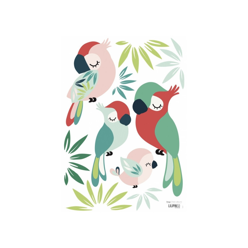 Planche de Stickers Perroquet - Lilipinso