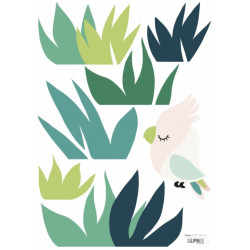 Planche de Stickers Herbe & Petit Oiseau - Lilipinso