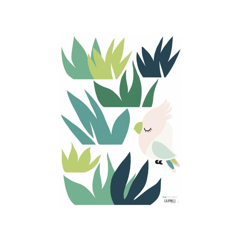 Planche de Stickers Herbe & Petit Oiseau - Lilipinso