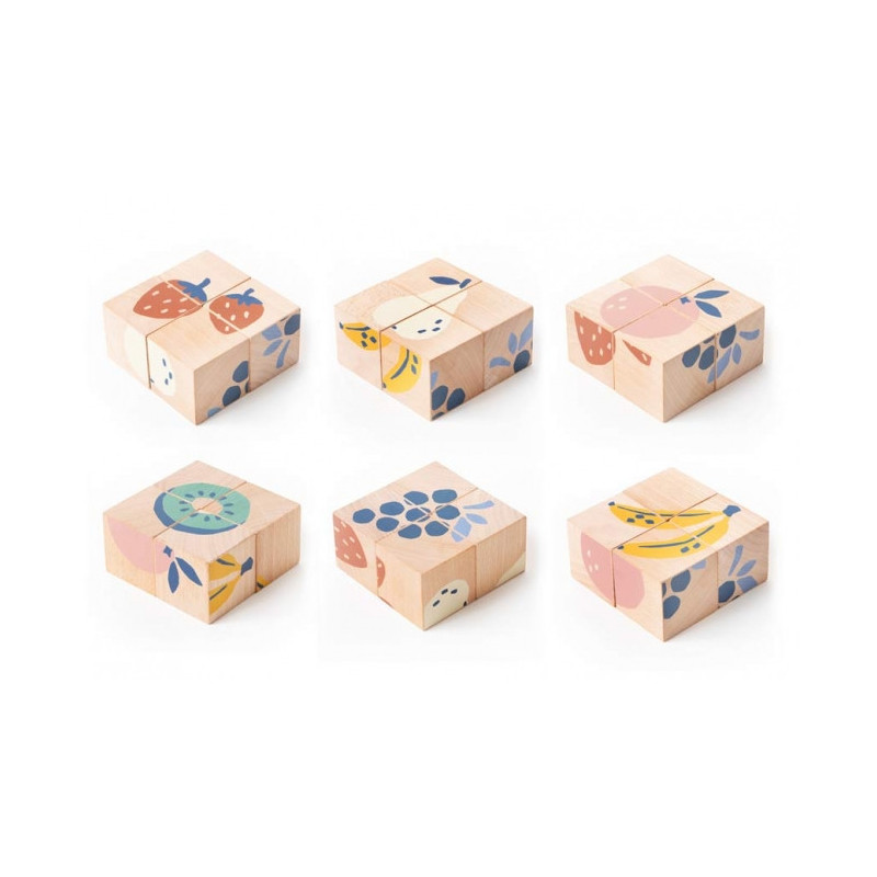 Cubes en bois Fruits - Nobodinoz