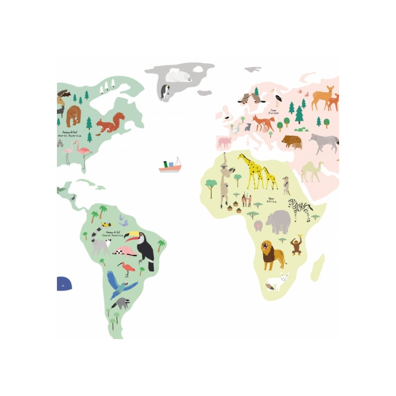 Sticker Giant World Map - Mimi Lou