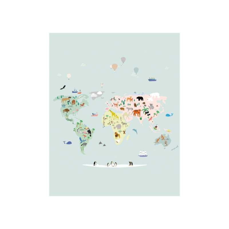 Fresque de Papier peint World Map - Mimi Lou