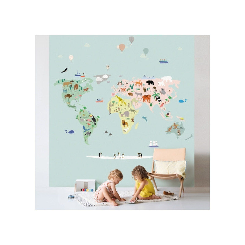 Fresque de Papier peint World Map - Mimi Lou