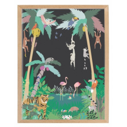 Affiche encadrée Jungle - Mimi Lou