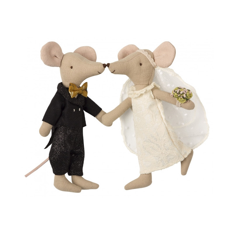 Doudou souris Couple de Mariés dans leur boîte - Maileg