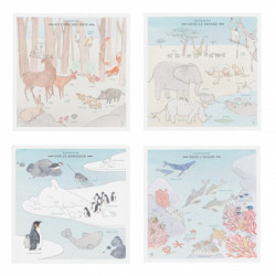 Pack 4 mini planches Faune sauvage - Les Jolies Planches