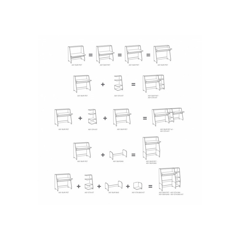 Kit vertical petit bureau Asymetry - Mathy by Bols