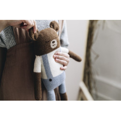 Doudou en tricot Big Ours Teddy - Main sauvage