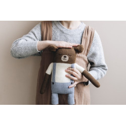 Doudou en tricot Big Ours Teddy - Main sauvage