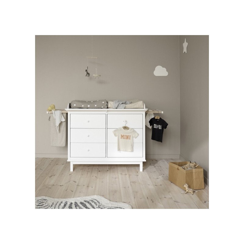 Supports coulissant et sac à linge pour commode 6 tiroirs Seaside - Oliver Furniture | File dans ...