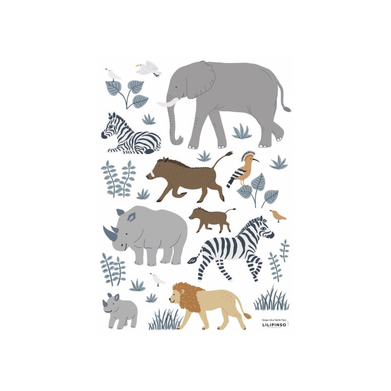 Planche de stickers Animaux de la Jungle - Lilipinso