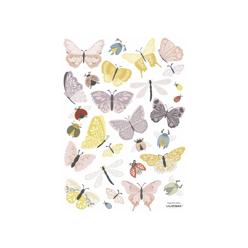 Planche de stickers Papillons et insectes - Lilipinso