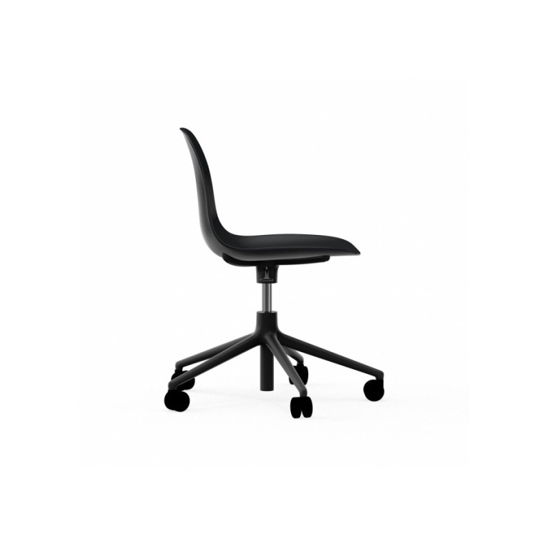 Chaise de bureau à roulettes Form Alu noir - Normann Copenhagen