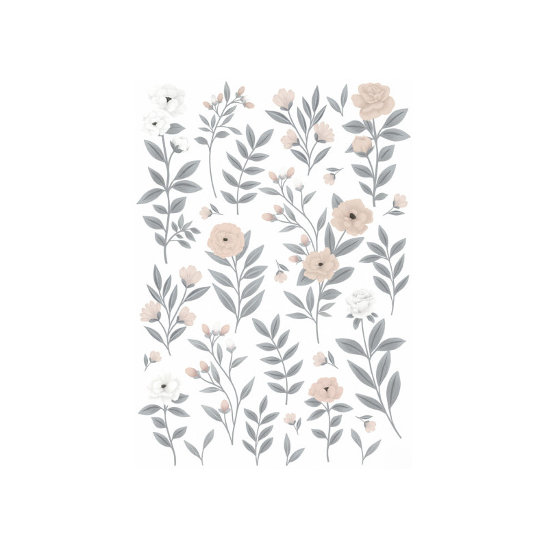 Planche de stickers décor L Grandes roses - Lilipinso
