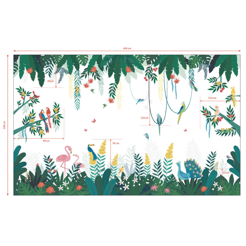 Papier peint décor mural Ambiance tropicale XL - Lilipinso