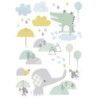 Planche de stickers Animaux sous la pluie - Lilipinso