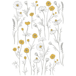Planche de stickers Boutons d'or et fleurs de camomille - Lilipinso