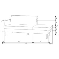 Canapé Eugène Daybed gauche Eco cuir - BePureHome