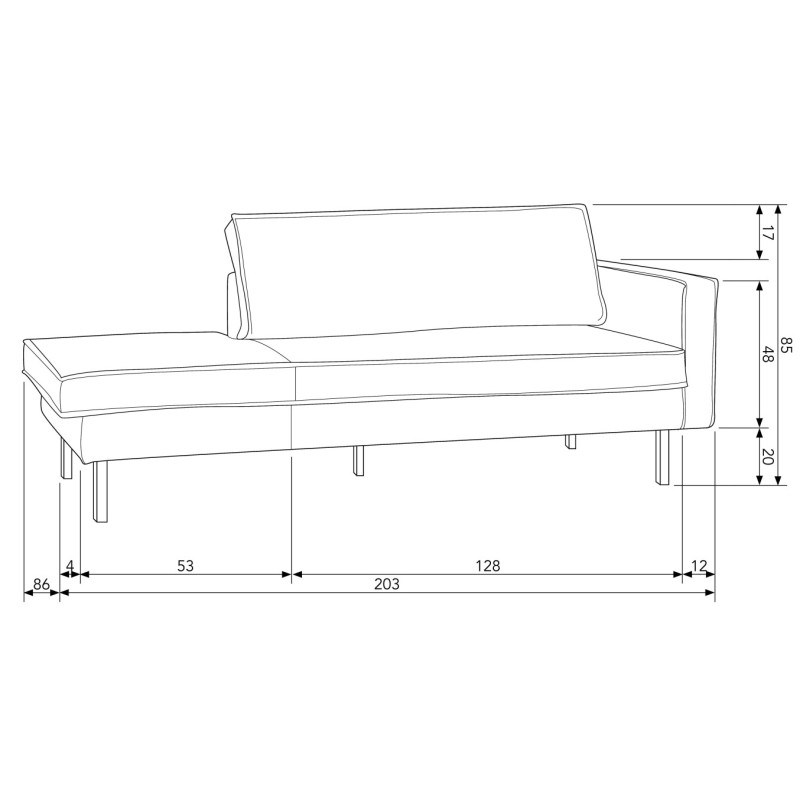 Canapé Eugène Daybed droit Eco cuir - BePureHome