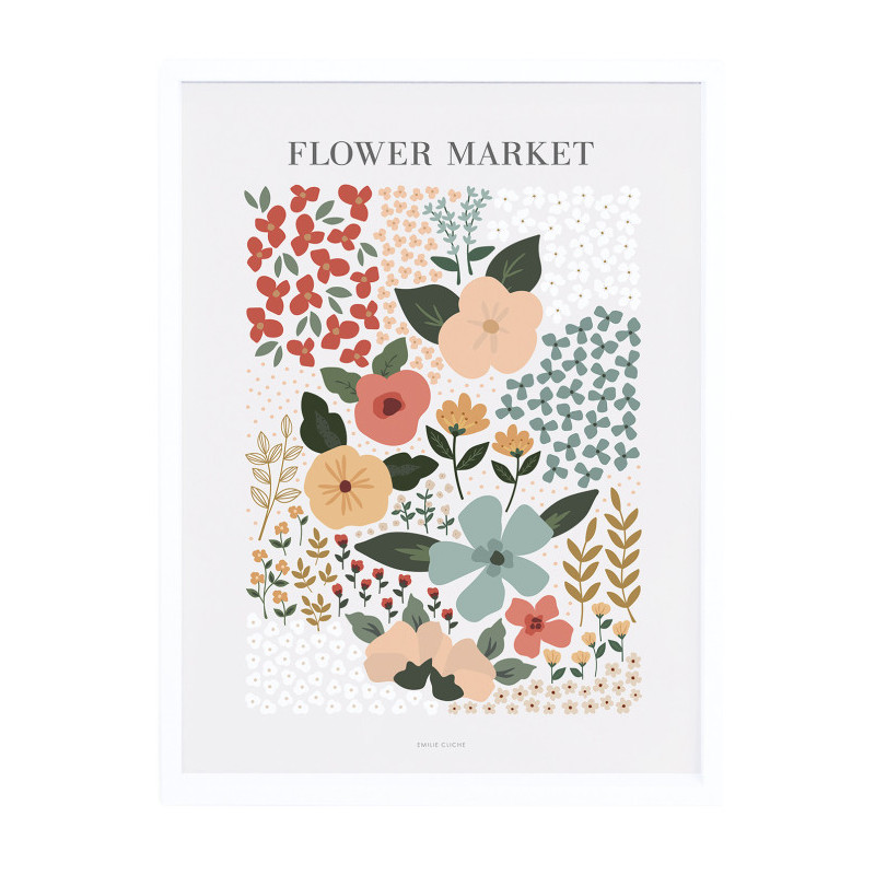 Affiche encadrée Flower Market - Lilipinso