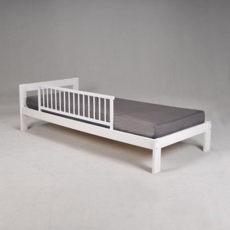 Barrière de lit pliante en hêtre massif 120cm Blanc